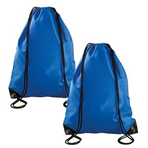 2x stuks sport gymtas/draagtas in kleur kobalt Blauw