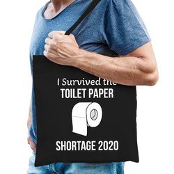 Bellatio I survived the toilet papier shortage 2020 Zwart