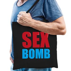 Bellatio Sex bomb cadeau tas zwart voor heren cadeau katoenen tas Zwart
