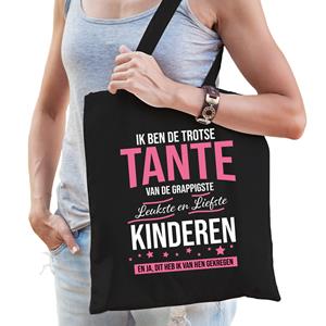 Bellatio Trotse tante / kinderen cadeau tas Zwart