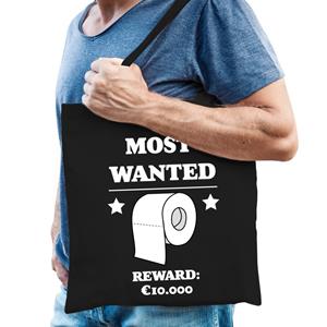 Bellatio Most wanted reward 10.000 katoenen cadeau tas Zwart