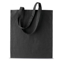 Basic katoenen schoudertasje in het Zwart