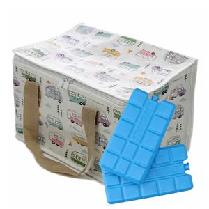 Puckator Kleine lunch koeltas met 2x koelelement - Camping print - 12 liter - Koeltas