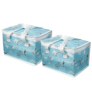 Puckator Kleine lunch/sixpack koeltas - 2 st - Zeemeeuw print - 20 x 29 cm - 11.6 Liter - Koeltas