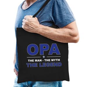 Bellatio Opa the man the myth the legend katoenen tas Zwart