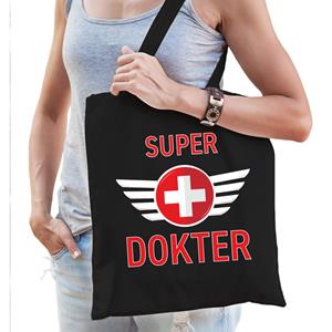 Bellatio Super dokter / doctor cadeau katoenen tas Zwart