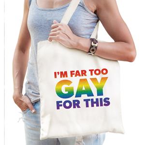 Bellatio Far too gay regenboog tas - Wit