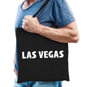 Bellatio Katoenen USA/wereldstad tasje Las Vegas Zwart