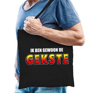 Bellatio Ik ben gewoon de gekste katoenen tas Zwart