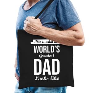 Bellatio Worlds greatest dad cadeau tas Zwart