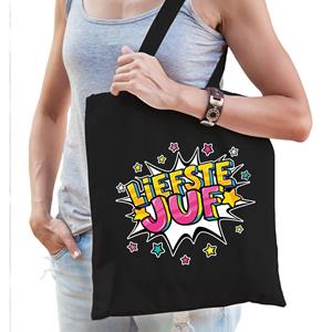 Bellatio Liefste juf katoenen tas Zwart
