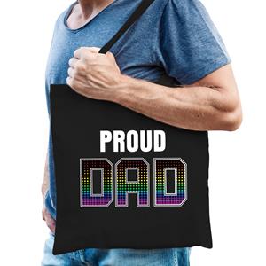 Bellatio Proud dad regenboog cadeautas Zwart
