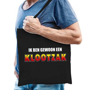 Bellatio Ik ben gewoon een klootzak katoenen tas Zwart