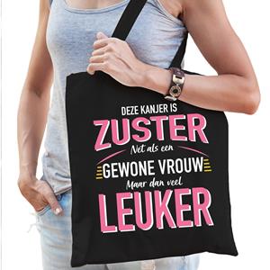 Bellatio Gewone vrouw / zuster cadeau tas Zwart