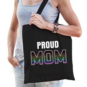 Bellatio Proud mom regenboog cadeautas Zwart