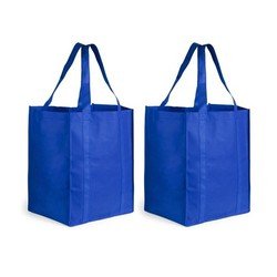 4x stuks boodschappen tas/shopper Blauw
