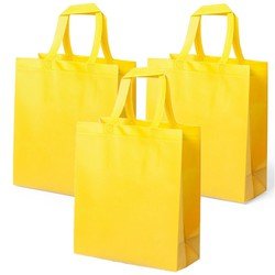 4x stuks draagtassen/schoudertassen/boodschappentassen in de kleur Geel