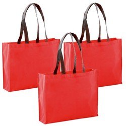 4x stuks draagtassen/goodie-bag/schoudertassen/boodschappentassen in de kleur Rood