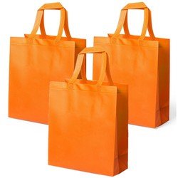 4x stuks draagtassen/schoudertassen/boodschappentassen in de kleur Oranje