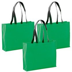 4x stuks draagtassen/goodie-bag/schoudertassen/boodschappentassen in de kleur Groen