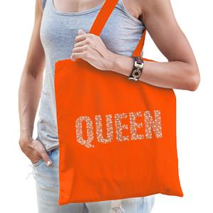 Bellatio Glitter Queen katoenen tas Oranje