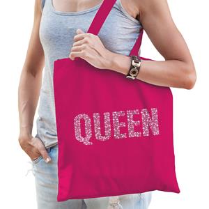 Bellatio Glitter Queen katoenen tas Roze