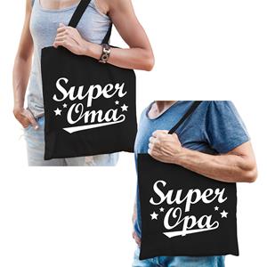 Bellatio Super Opa en Oma tasje Zwart