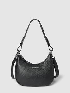 Marc O'Polo, Kleine Crossbody Bag Aus Genarbtem Rindsleder in schwarz, Umhängetaschen für Damen