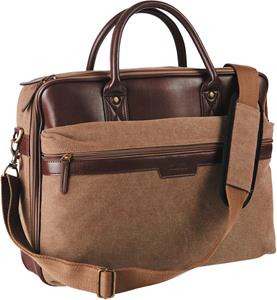 Cristo Urban canvas bussiness tas voor 15 inch laptops, bruin