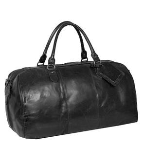 Justified Bags Mantan Duffel - Zwarte Leren Weekendtas - Reistas - 44L