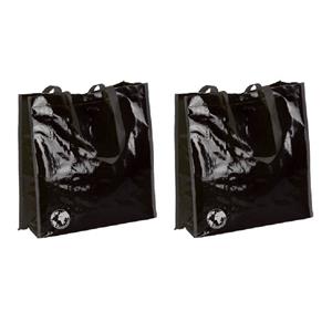 3x stuks eco boodschappen shopper tas zwart -