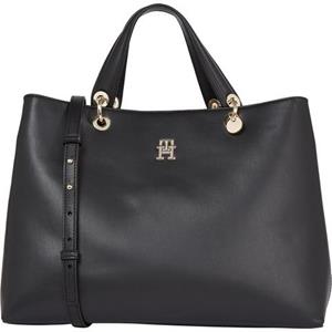 TOMMY HILFIGER, Damen Handtasche Th Chic Satchel in schwarz, Geldbörsen für Damen