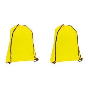2x stuks neon geel gymtas/sporttas met rijgkoord x cm -