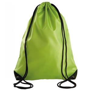 8x stuks sport gymtas/draagtas lime groen met rijgkoord x 44 cm van polyester -