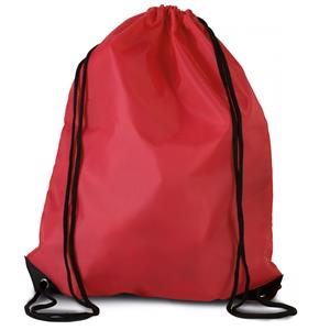 8x stuks sport gymtas/draagtas rood met rijgkoord x 44 cm van polyester -