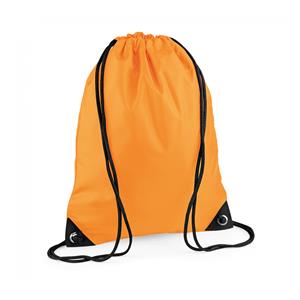Bagbase 10x stuks sport gymtas fluoriserend oranje met rijgkoord 45 x cm -