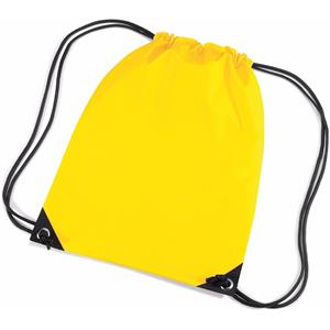 Bagbase 10x stuks gele gymtas/ gymtasjes met rijgkoord 45 x cm -