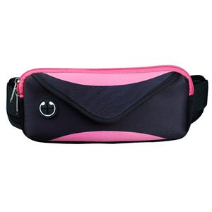 Multi-functionele sport waterdichte taille tas voor onder 6 inch scherm telefoon grootte: 22x10cm (zwart roze)
