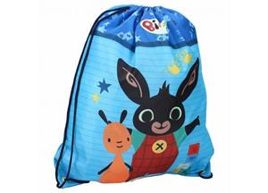 Bing gymtas Happy Face junior 1,6 liter polyester blauw