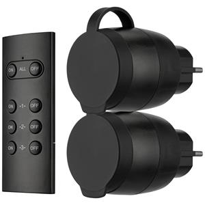 Funkschalt-Set IP44 Mini2+1 sw 0085600503 Draadloze schakelaarset 3-delig Buiten 3680 W