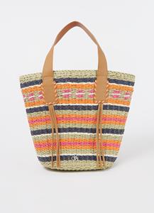 scotch&soda Scotch & Soda Striped straw tote bag