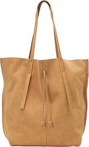 Marc O'Polo , Slouchy-Shopper Aus Softem Velours-Rindleder in mittelbraun, Shopper für Damen