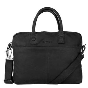 DSTRCT ALFA Wall Street Leren Laptoptas 15,4 inch Black