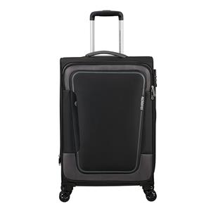 American Tourister Pulsonic Spinner 68 EXP asphalt black Zachte koffer
