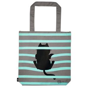 Moses. Verlag Tas Ed the Cat - Groot - Grijs/Turquoise - Katoen - 39x42cm