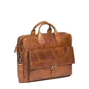 Justified Bags Justified Everest 2 Compartimenten - Laptoptas - Aktetas - Laptop Cognac