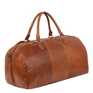 Justified Bags Mantan Duffel - Leren Bruine Weekendtas - Reistas - 44L - Cognac