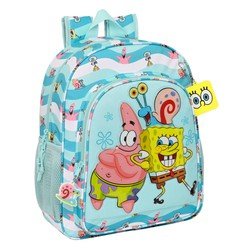 Spongebob Schoolrugzak  Stay positive Blauw Wit (32 x 38 x 12 cm)