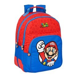 Super Mario Schoolrugzak  Rood Blauw (32 x 42 x 15 cm)