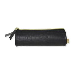 Paagman Pure croco etui rond, formaat 20 x 6 cm., kleur zwart